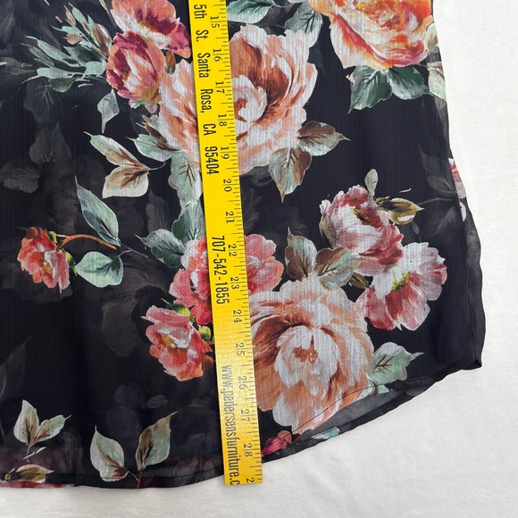 Haver + Blair Women's 2X Black Floral Ruffle Sleeveless Blouse Top Plus Romantic - Picture 5 of 9